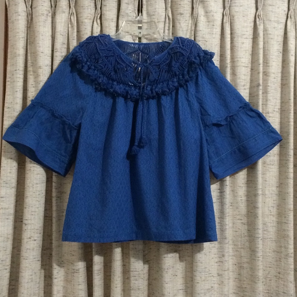Rachel Zoe Tassel Tie Bell Sleeve Blouse